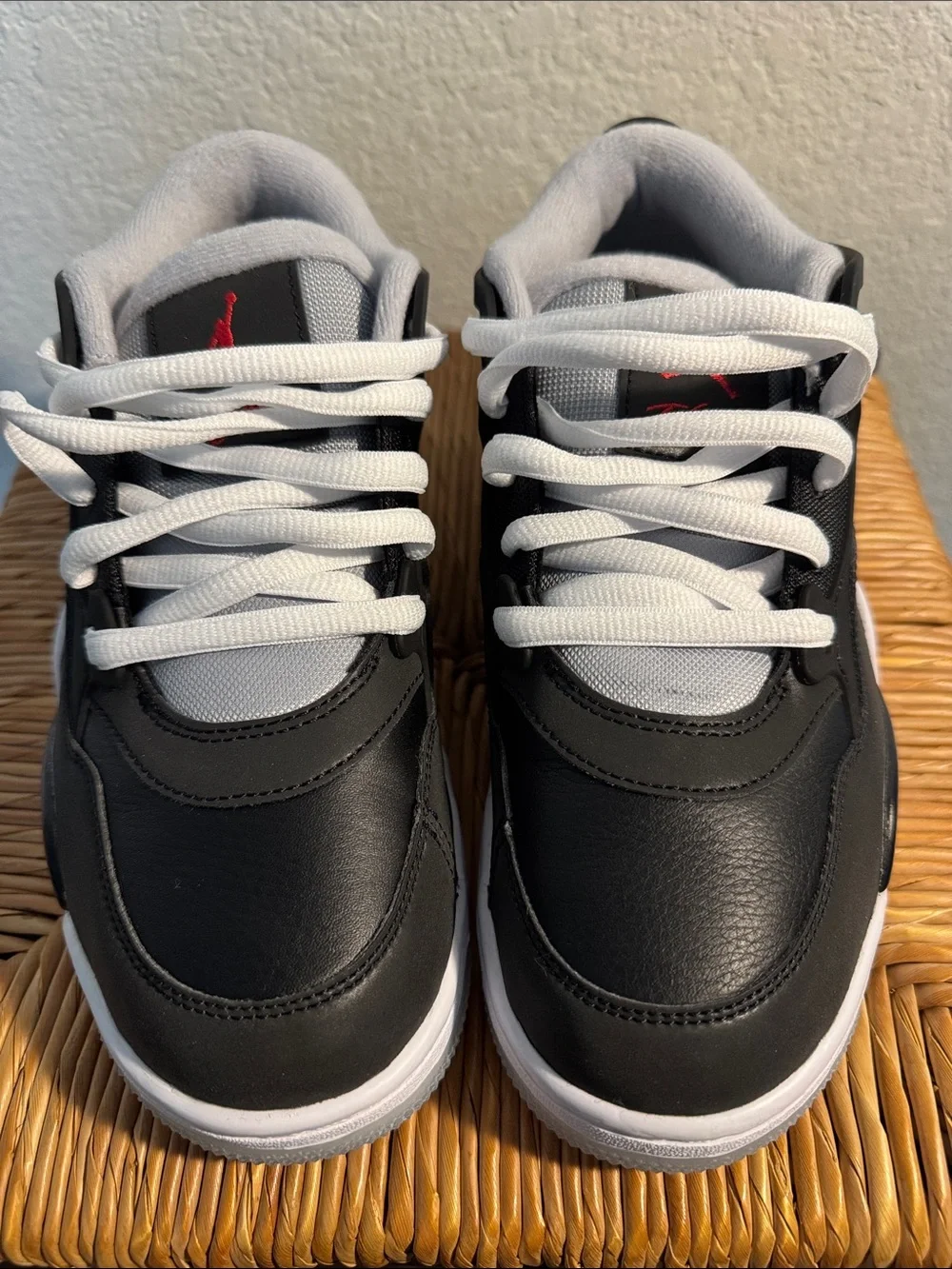 Jordan Black and White Sneakers with Red Jumpman